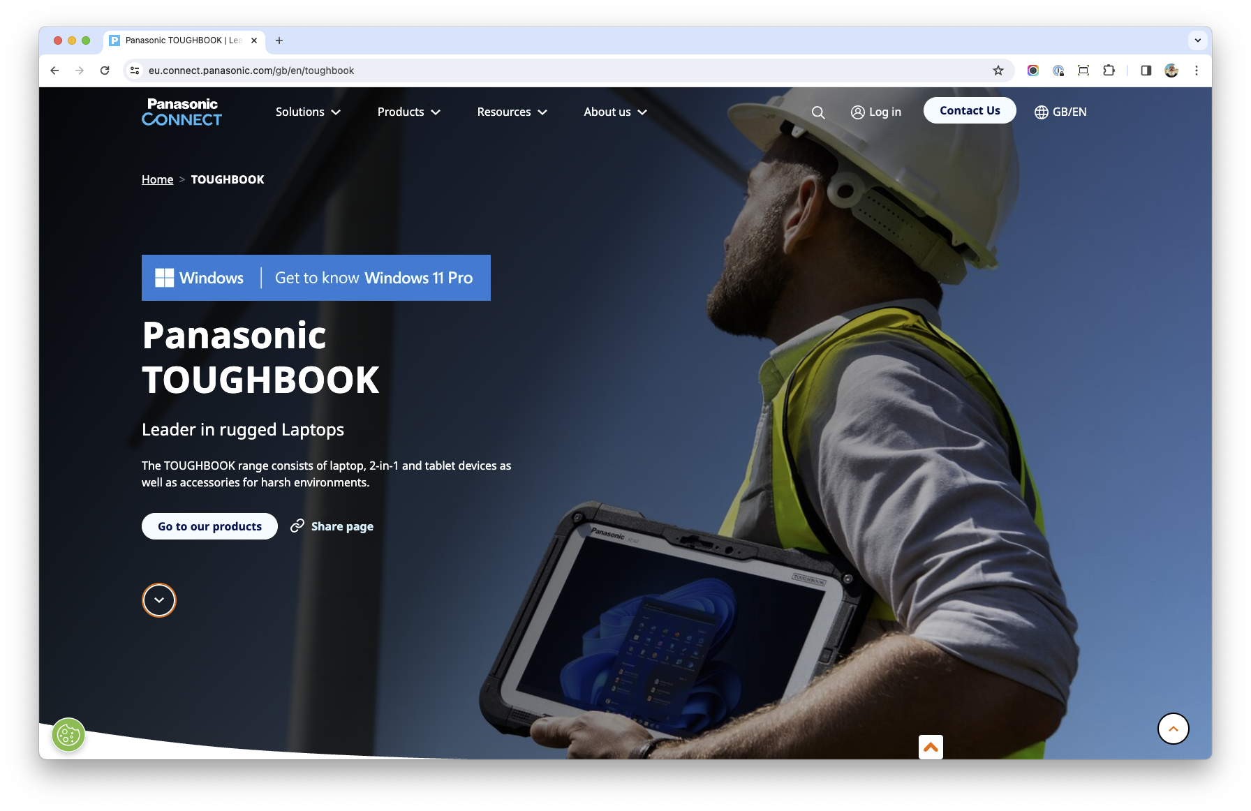 Panasonic B2B homepage