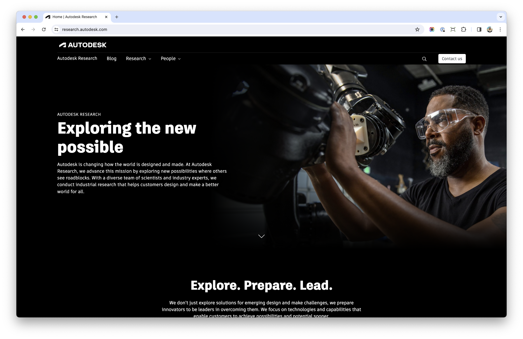 Autodesk research homepage