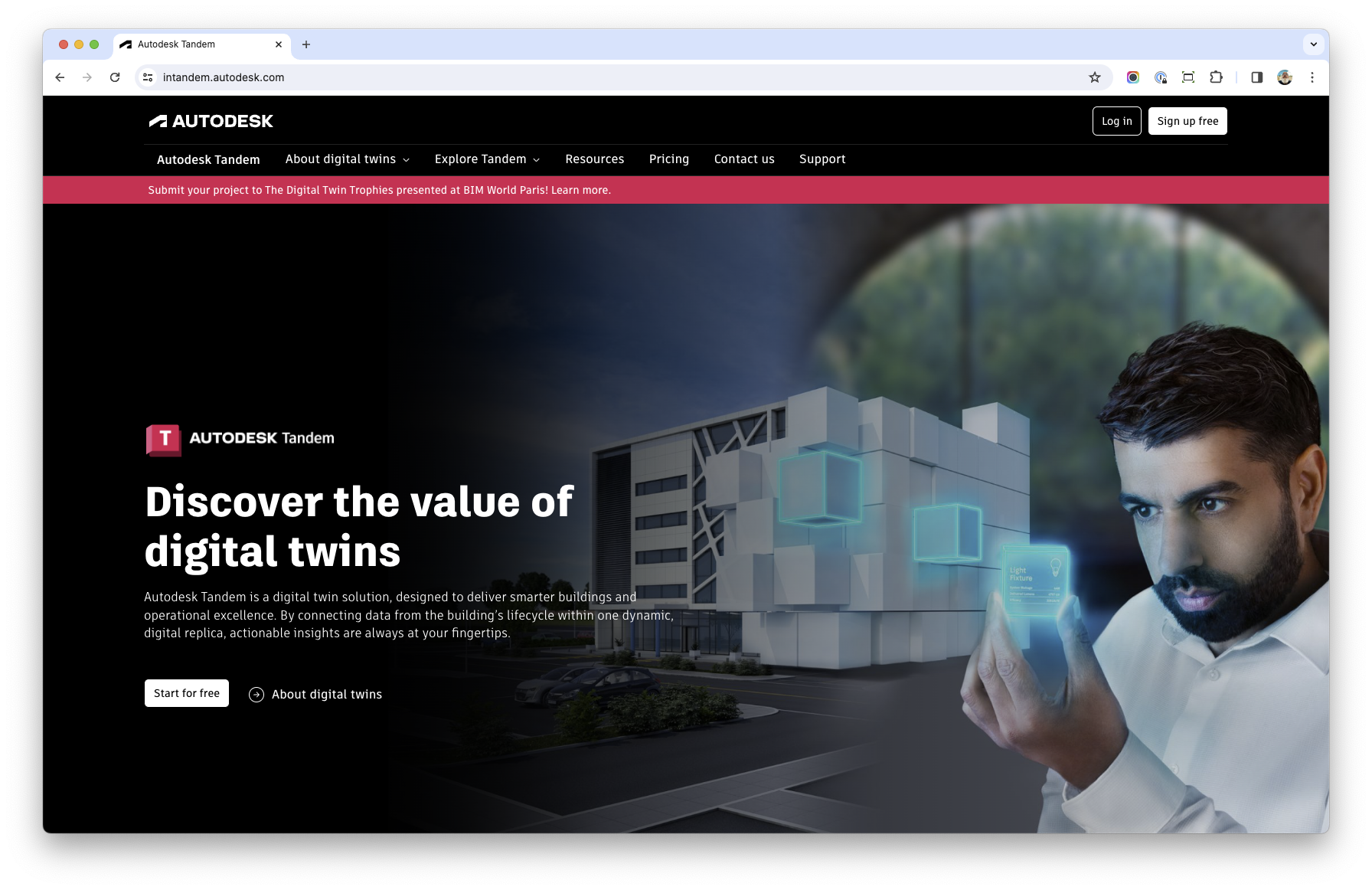 Tandem B2B homepage